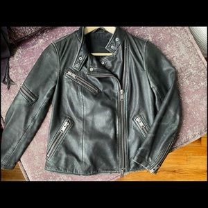 All Saints 3/4 sleeve Leather Jacket Size 2